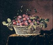 unknow artist Basket of Plums oil painting on canvas